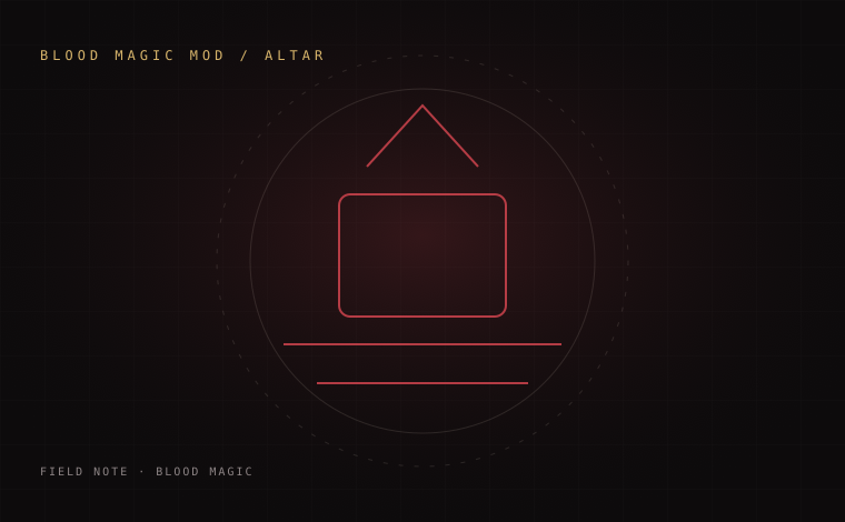 Abstract Blood Altar field-note artwork